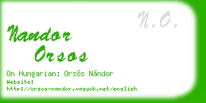 nandor orsos business card